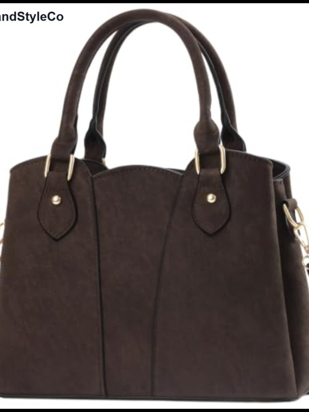 Vegan Leather Crossbody Tote Satchel with Zipper & Strap